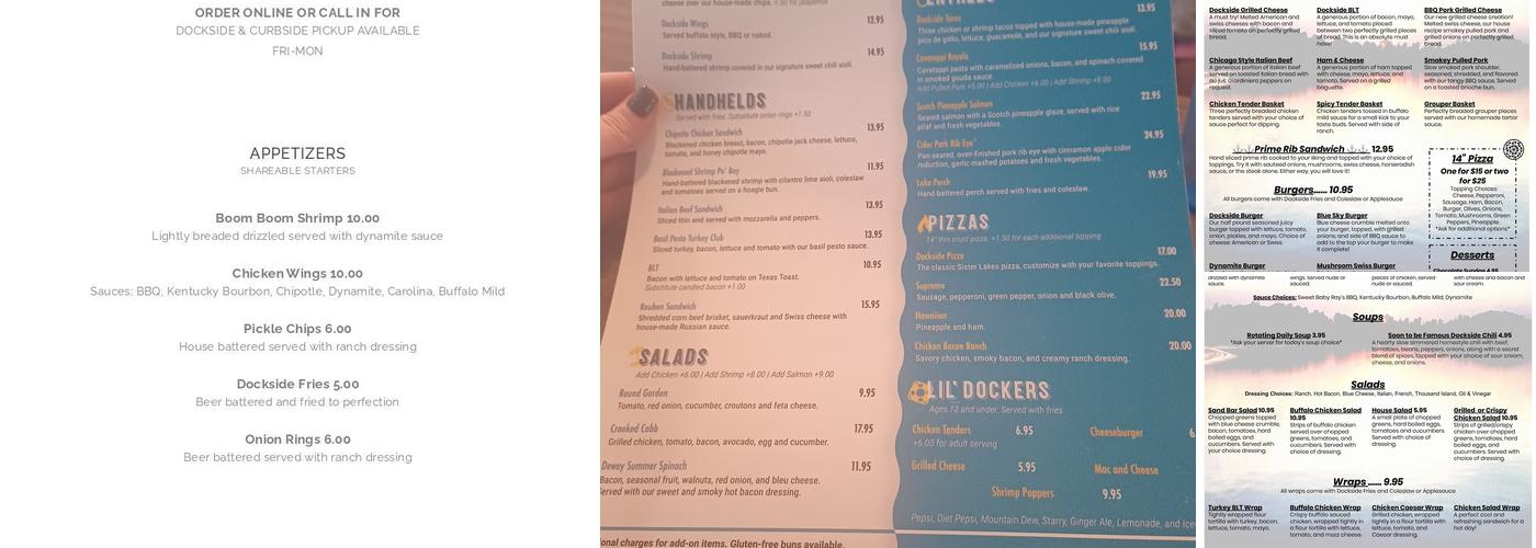 Dockside | Dining & Drinks Menu