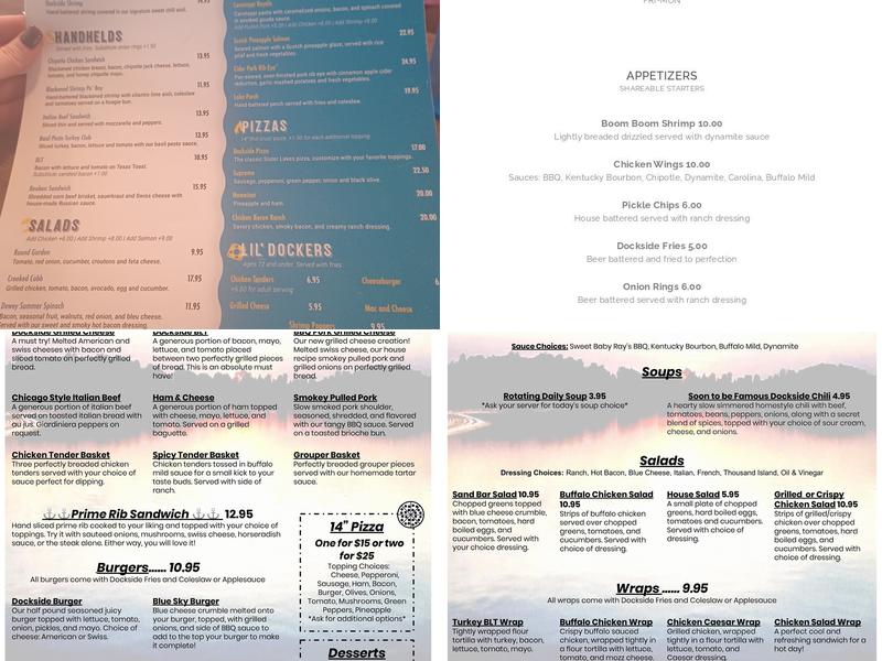 Dockside | Dining & Drinks Menu