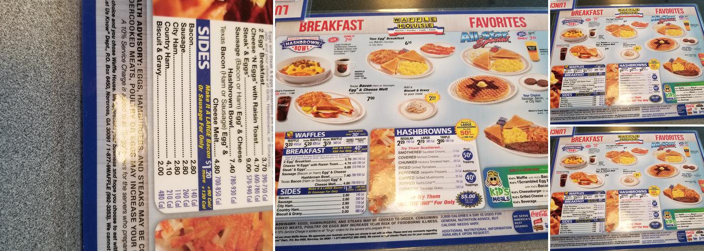 Waffle House Menu