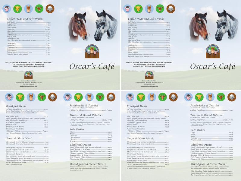 Oscars Cafe Menu
