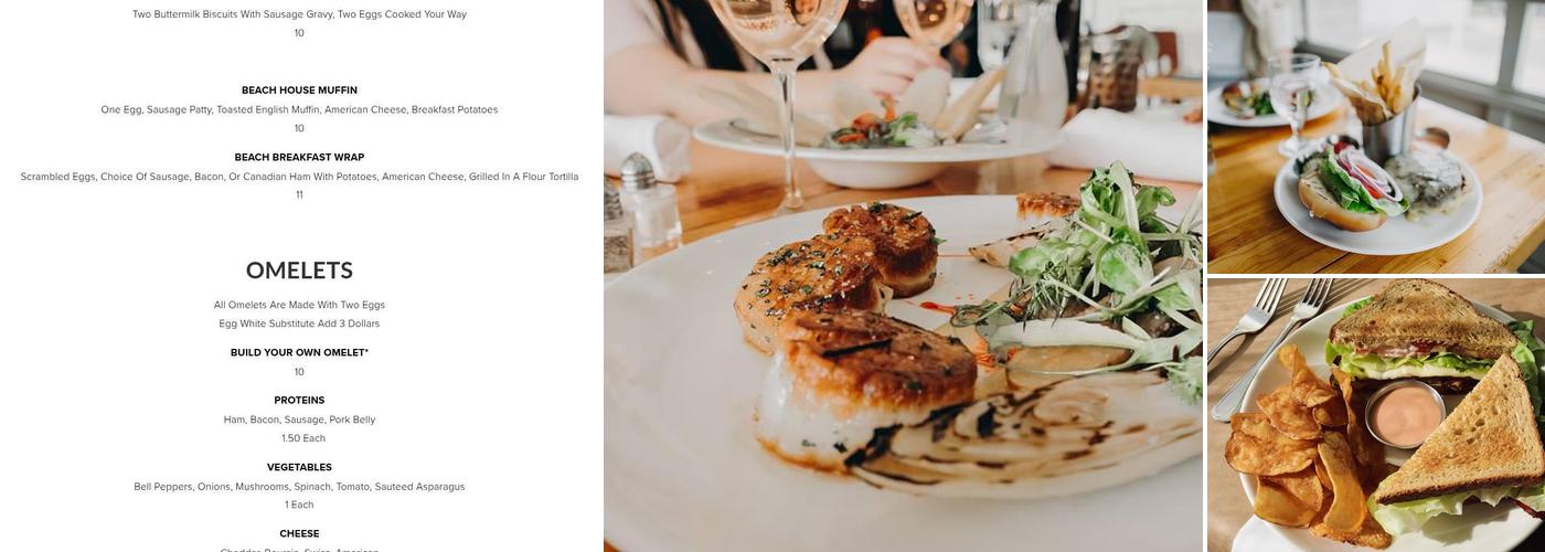 Sandy Point Beach House Menu