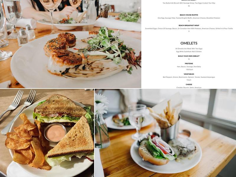 Sandy Point Beach House Menu