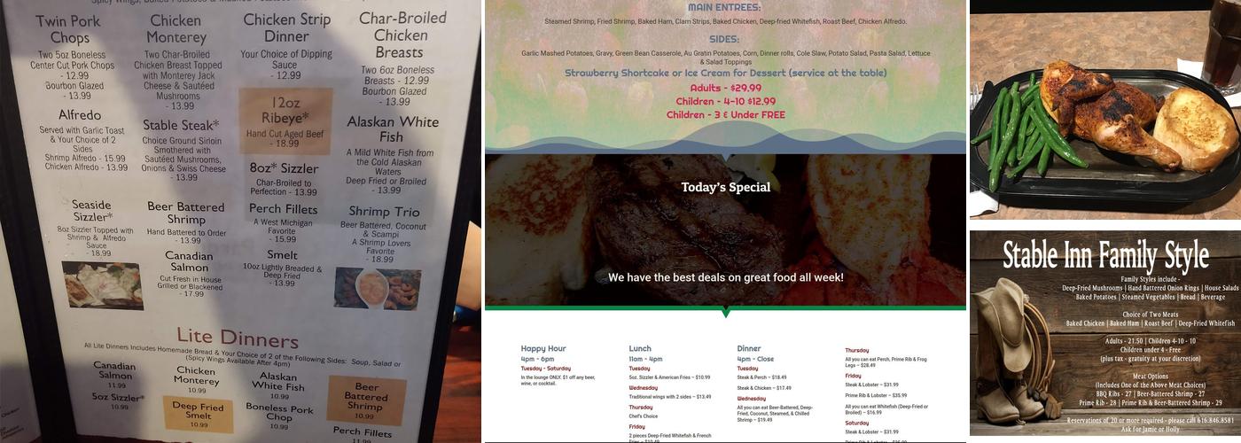 Stable Inn Menu