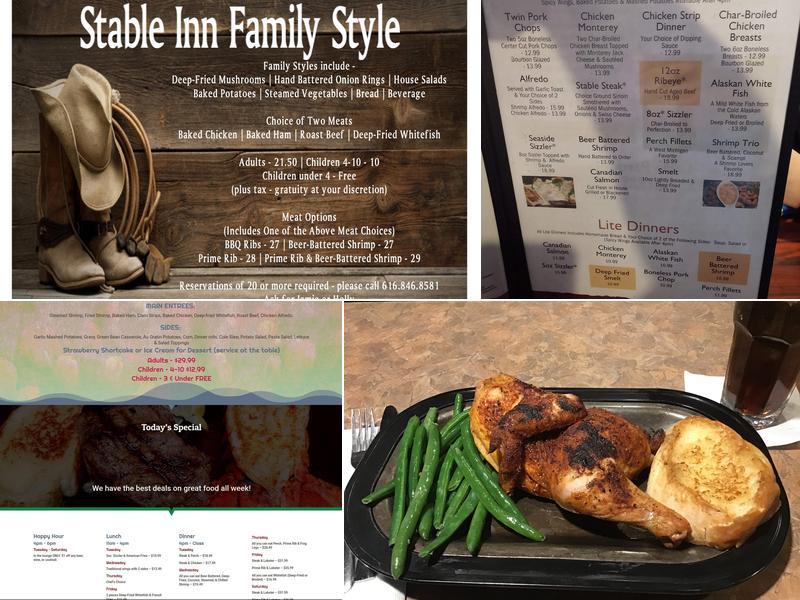 Stable Inn Menu