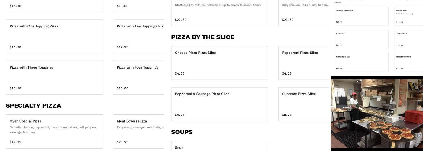J’s PIZZA Menu