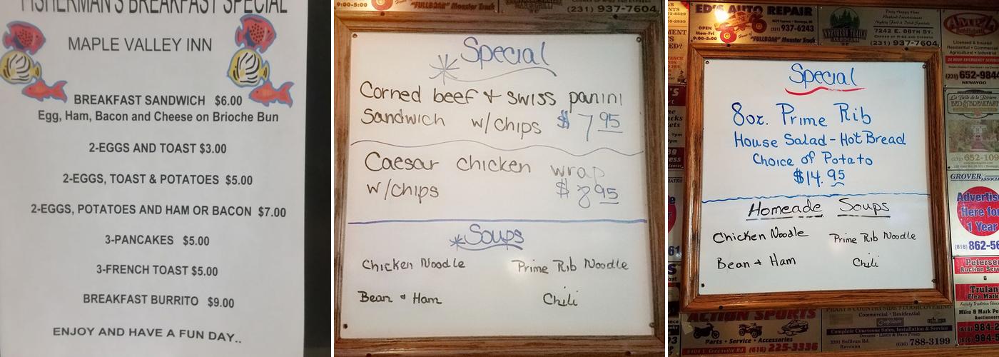 Maple Valley Inn Menu