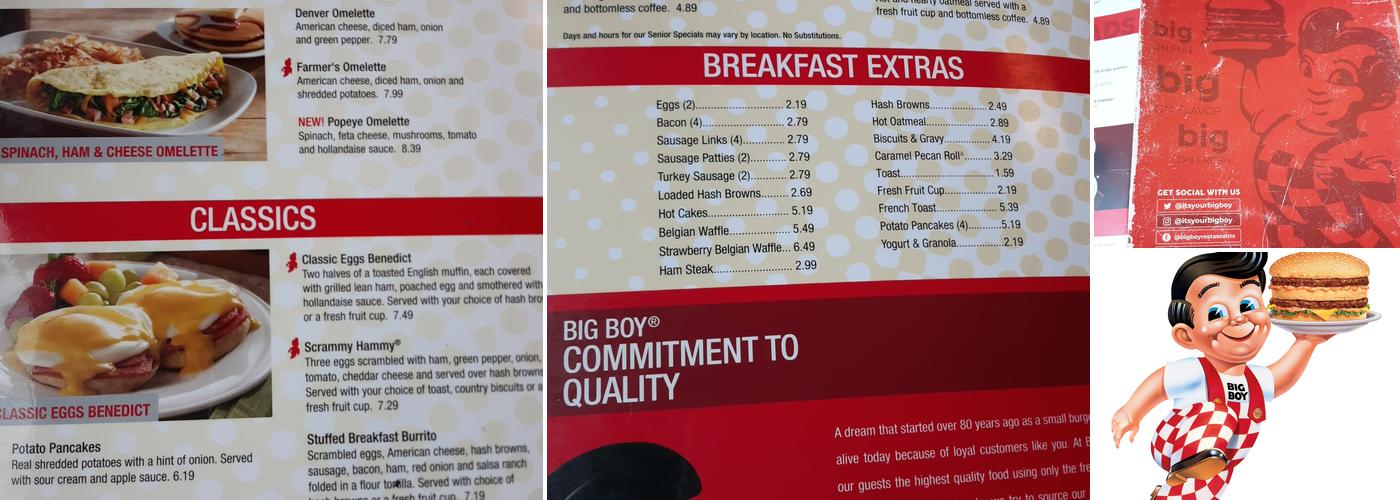Big Boy Menu
