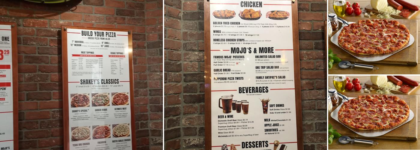 Shakey's Pizza Parlor Menu