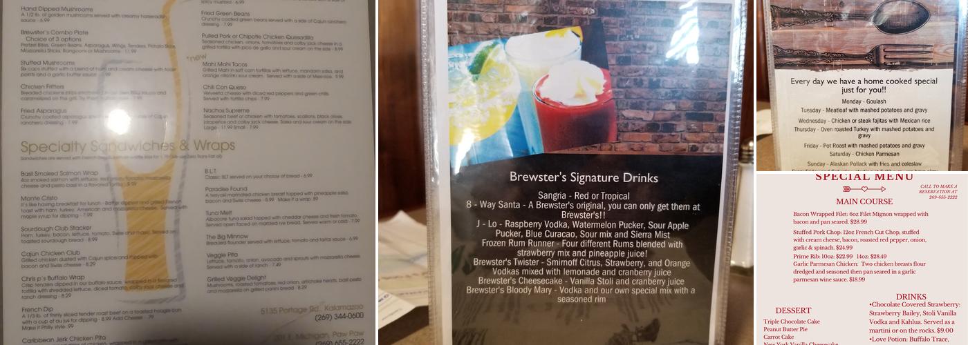 Brewster's Food and Spirits/Dyckman House Menu