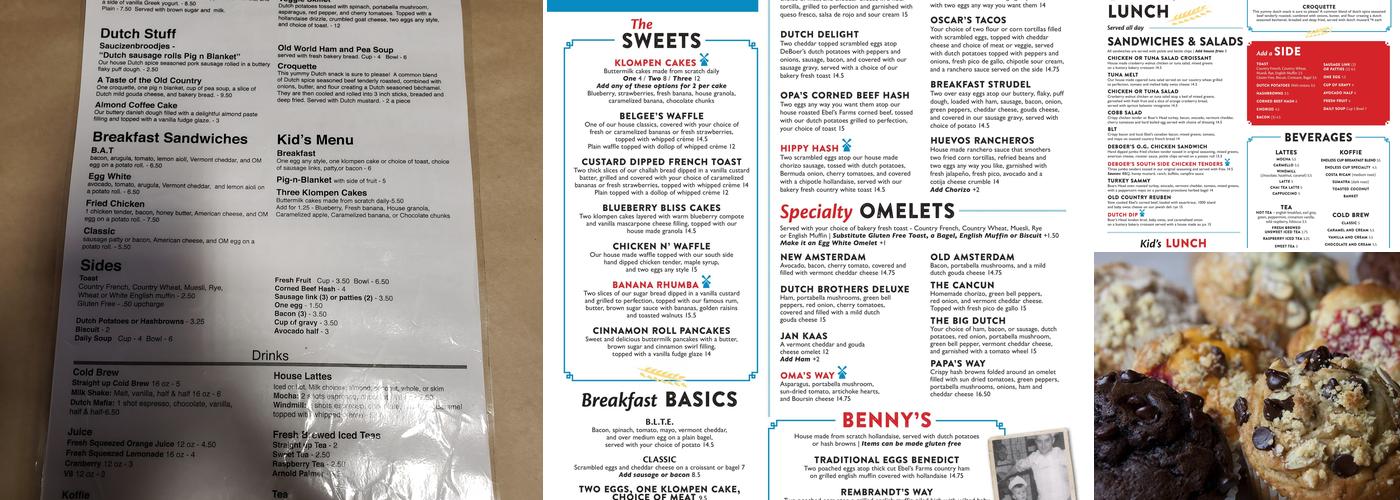 Deboer Bakkerij North Side Menu