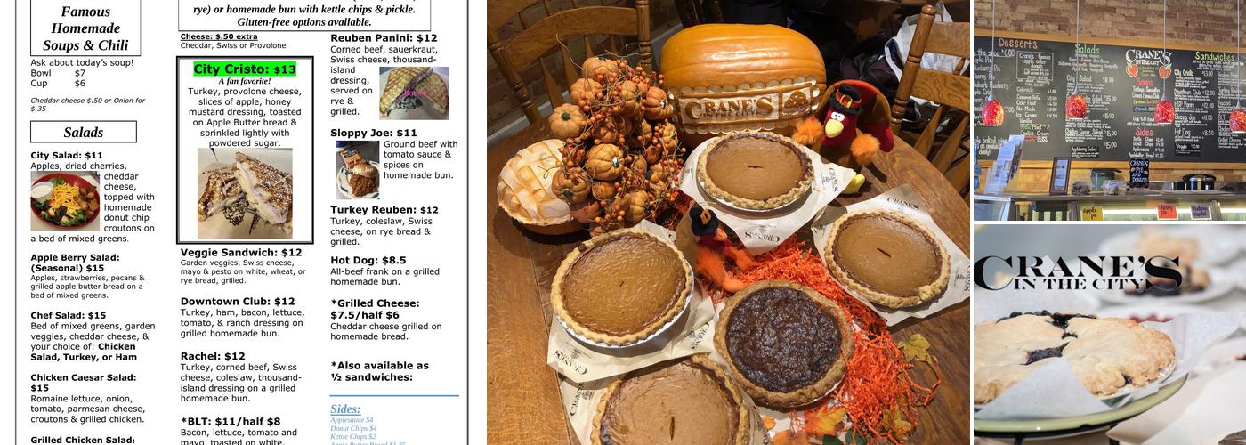 Crane's In The City Menu