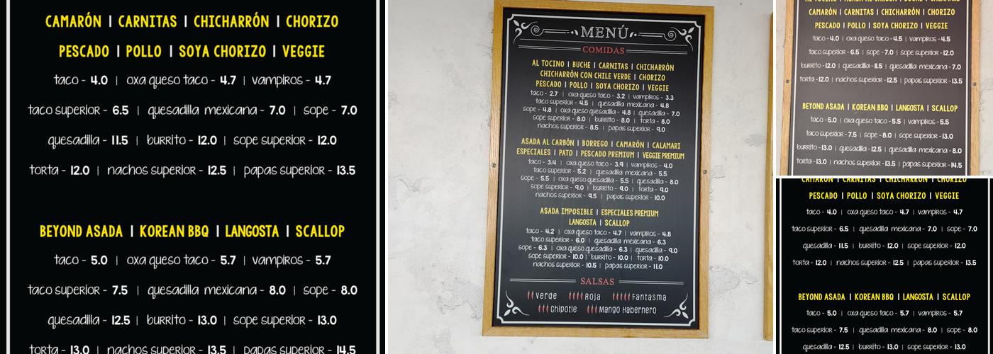 Ixtaco Taqueria Menu