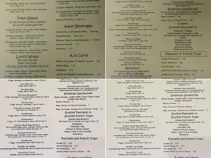 East Egg Mattawan Menu