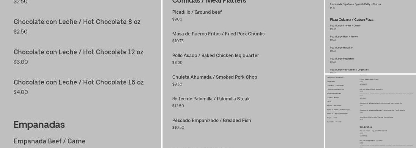 La Catalana Bakery & Pizza Menu