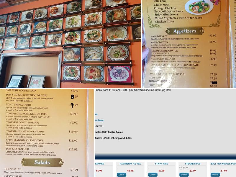Thai Excellente Menu