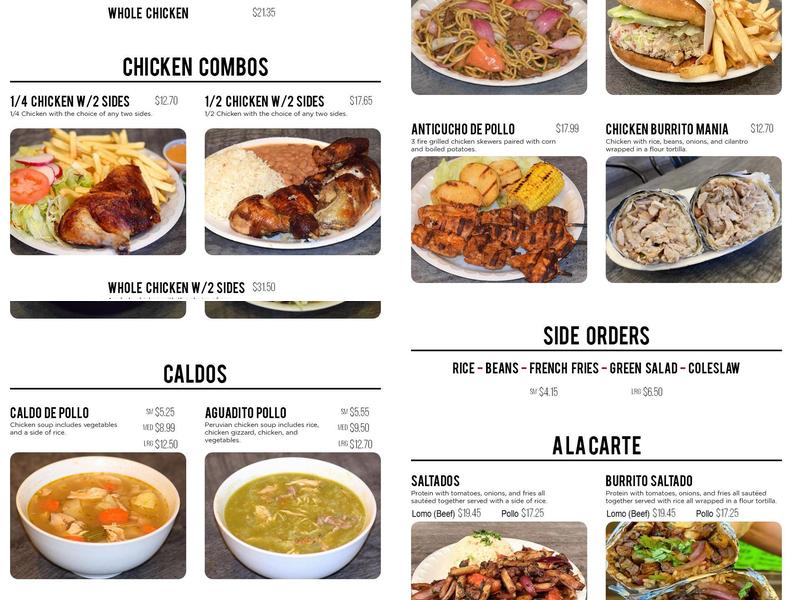 Pollo Mania Menu