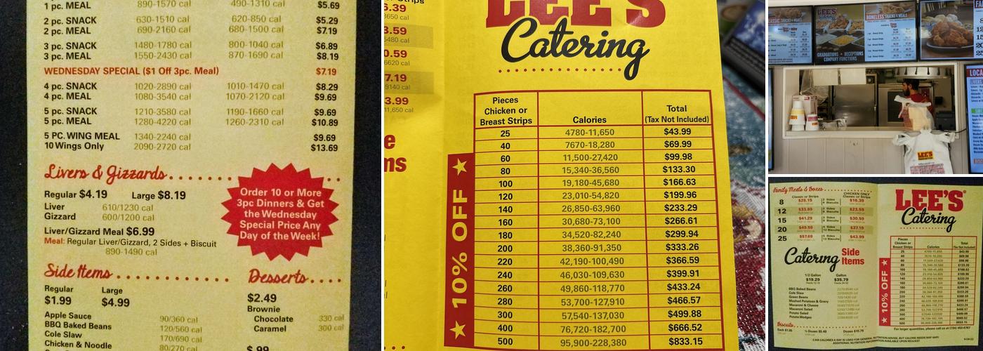 Lee's Famous Recipe Chicken Menu