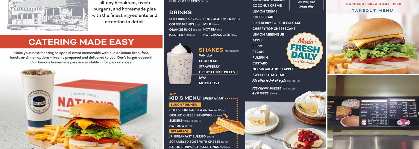 Nation's Giant Hamburgers & Great Pies Menu