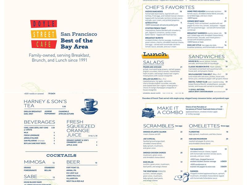 Doyle Street Cafe Menu