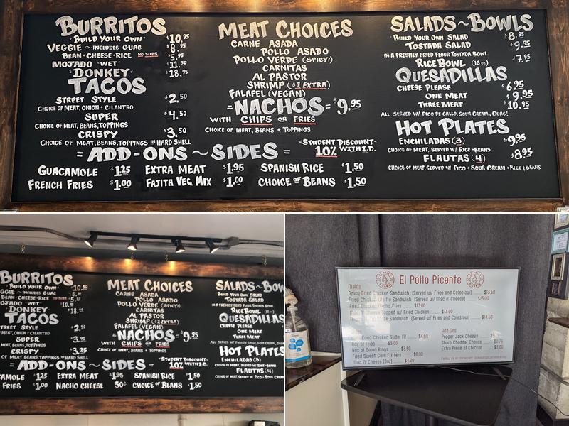 El Burro Picante Menu