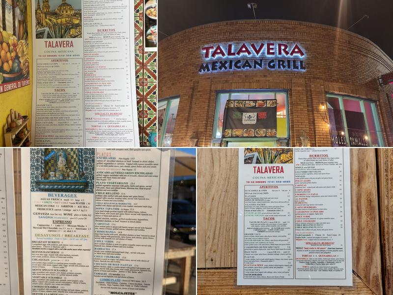 TALAVERA Menu