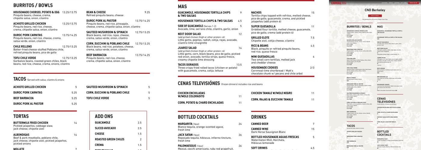 Comal Next Door Menu