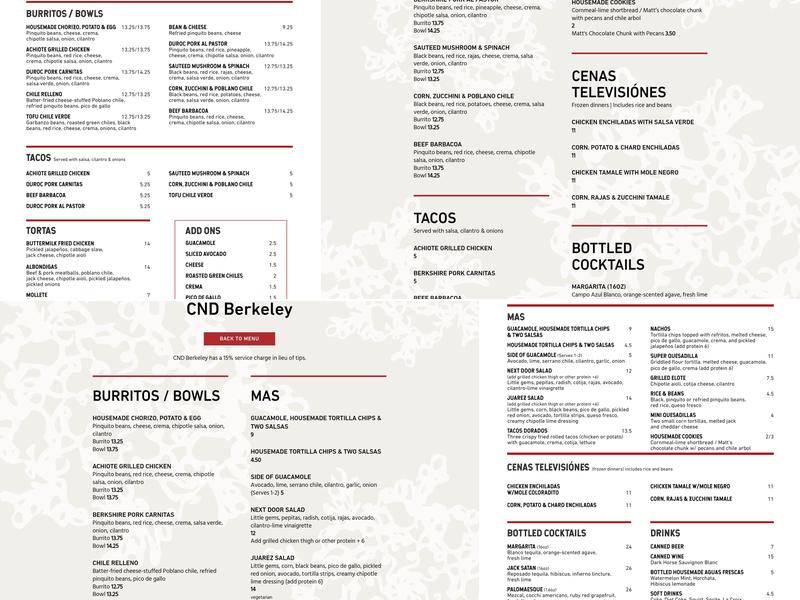 Comal Next Door Menu
