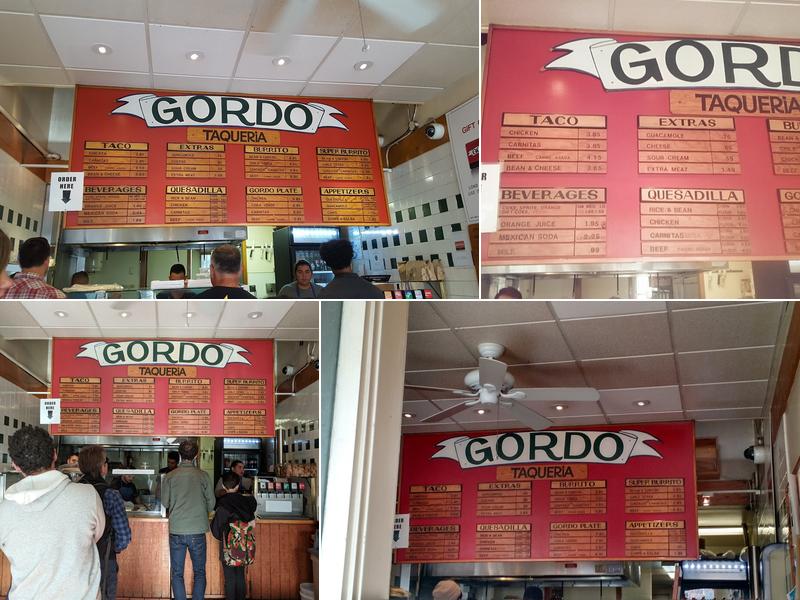 Gordo Taqueria Menu