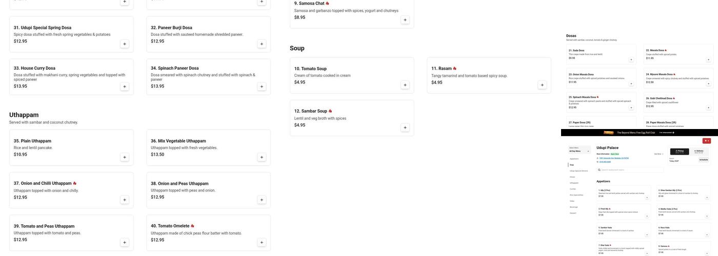 Udupi Palace Menu