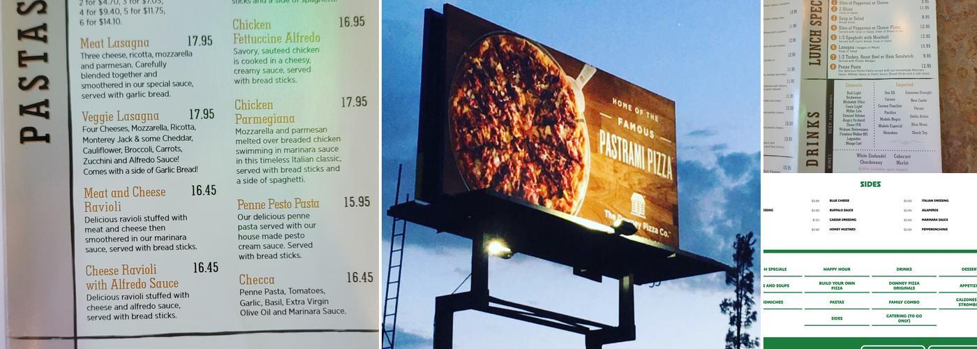 Downey Pizza Company Menu