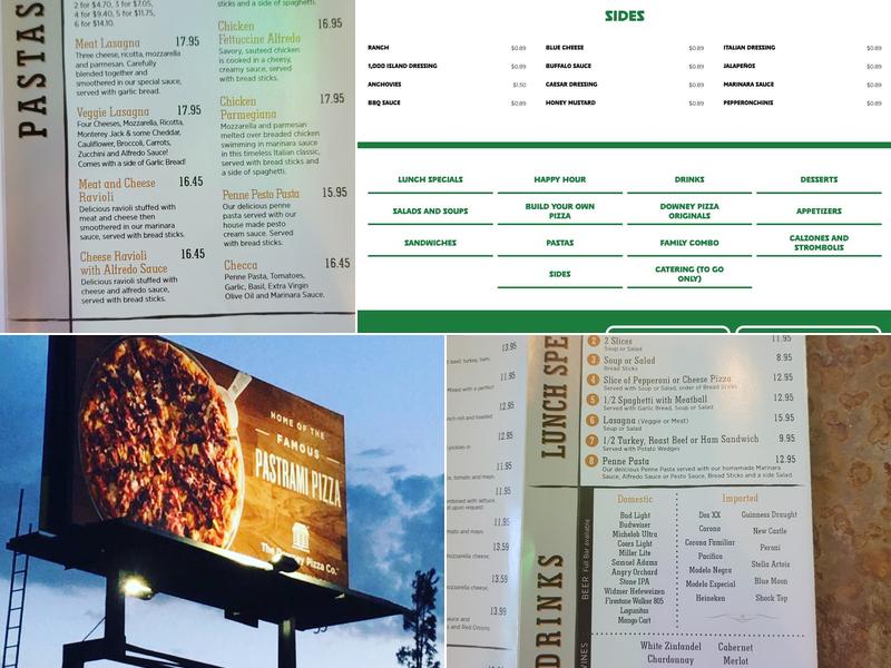 Downey Pizza Company Menu