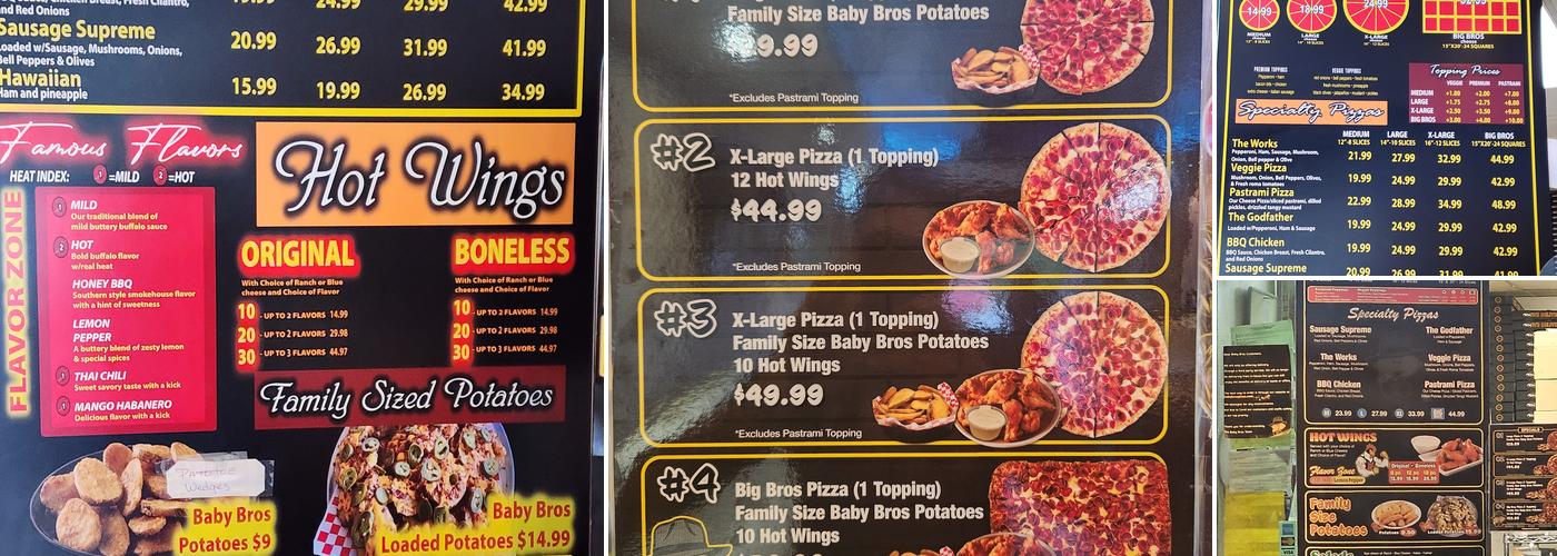 Baby Bros Pizza & Wings Menu