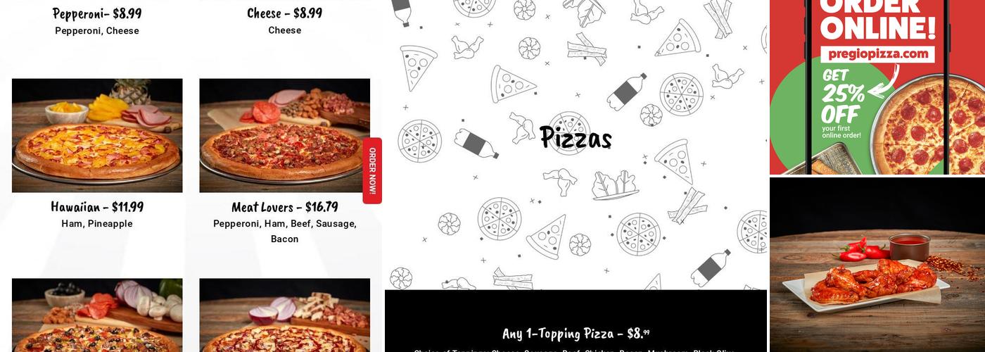 Pregio Pizza Menu
