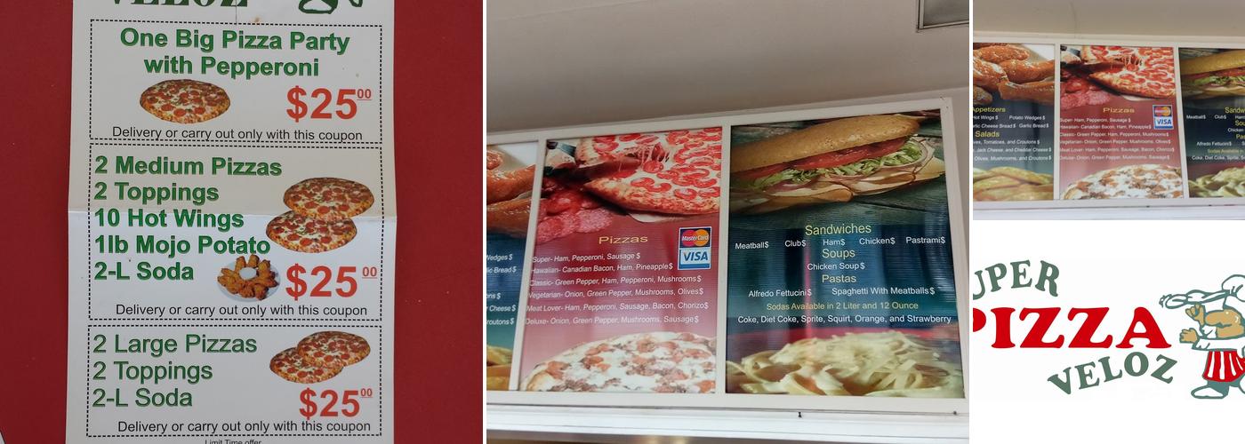 Super Pizza Veloz Menu