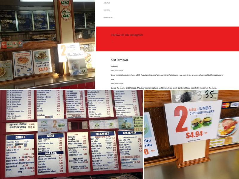 California Burgers Menu