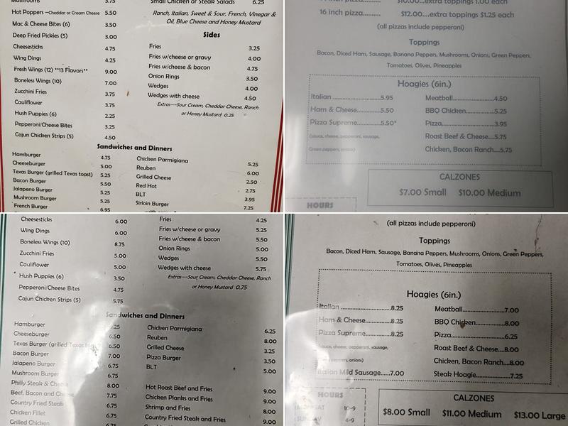 Rebecca's Restaurant & Lounge Menu