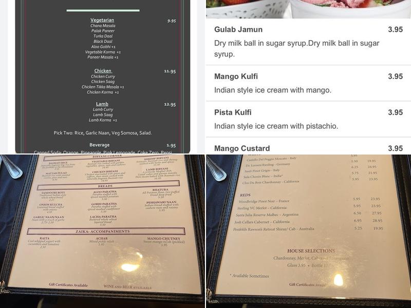 Golden India Menu