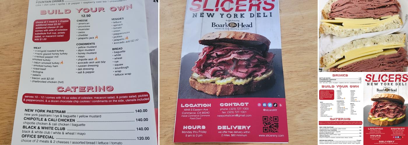 Slicers New York Deli Menu