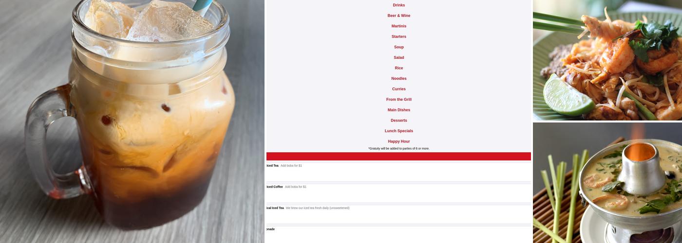 Narai Thai Cuisine Menu