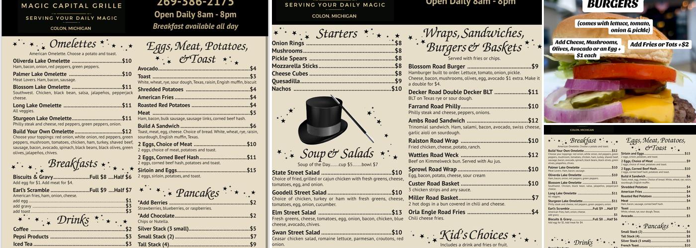 Magic Capital Grille Menu