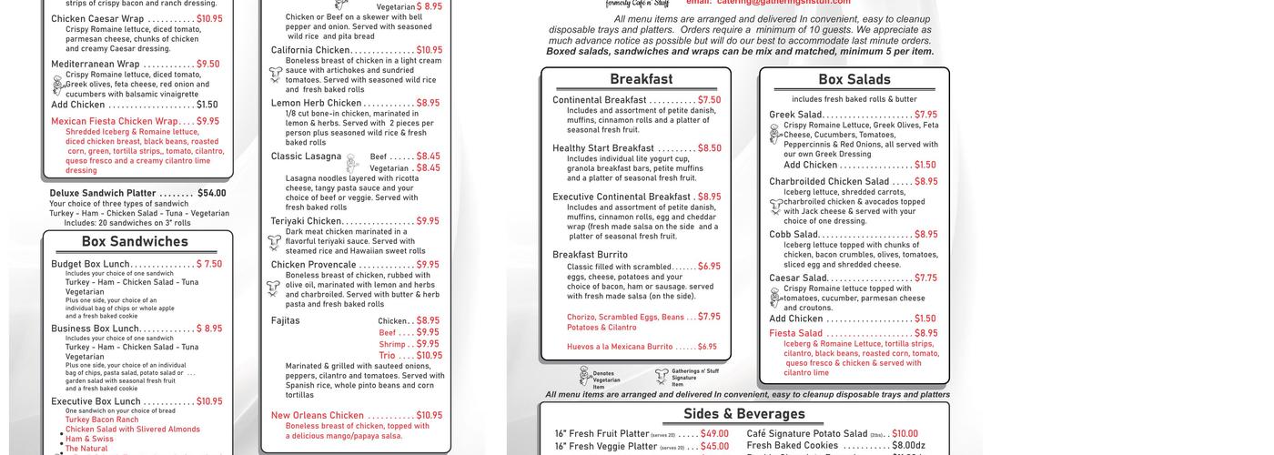 Cafe N Stuff Menu