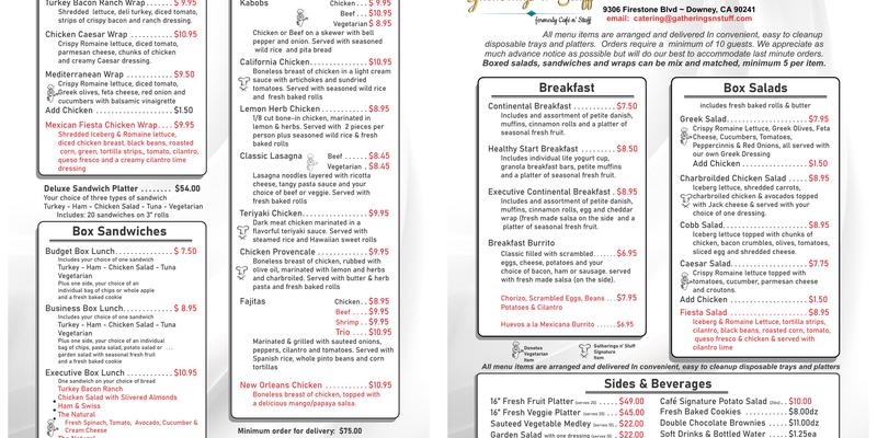 Cafe N Stuff Menu