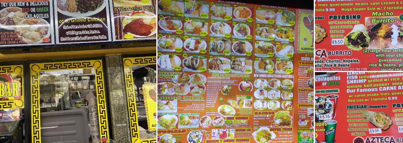 Albert's Mexican Food Menu
