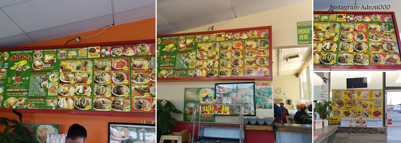 Albert's Mexican Food Menu