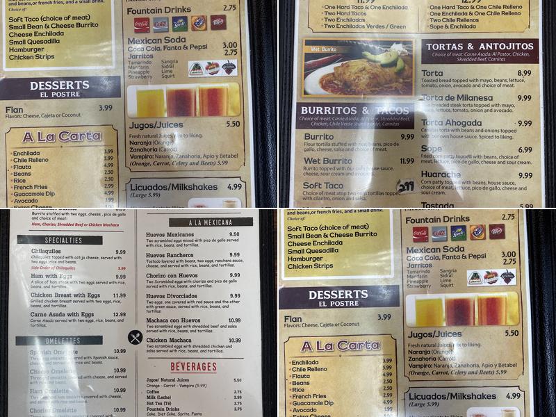 Don Chuy Mexican Restaurant Menu