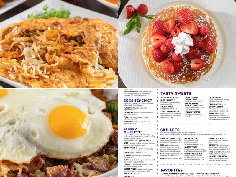 Sophias House of Pancakes Menu