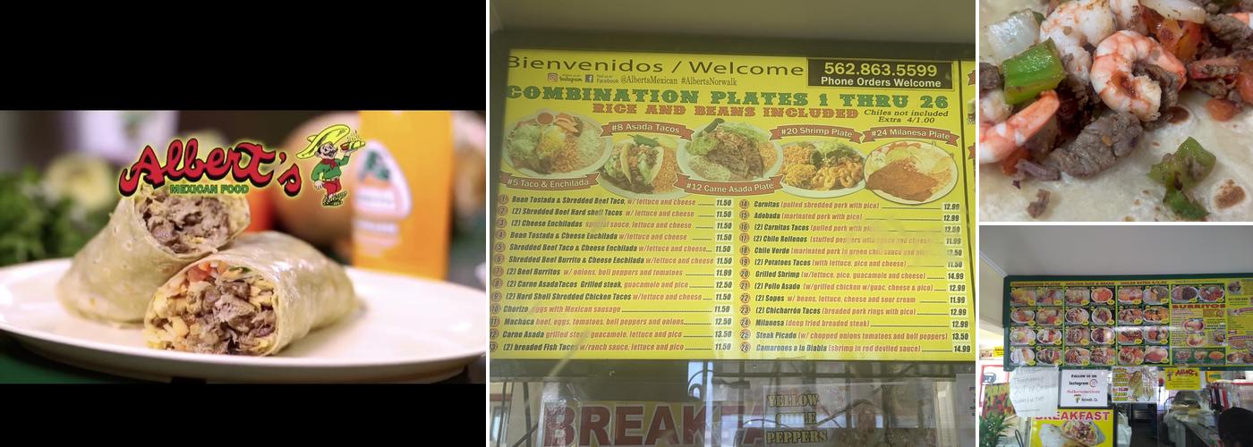 Albert's Mexican Food Menu