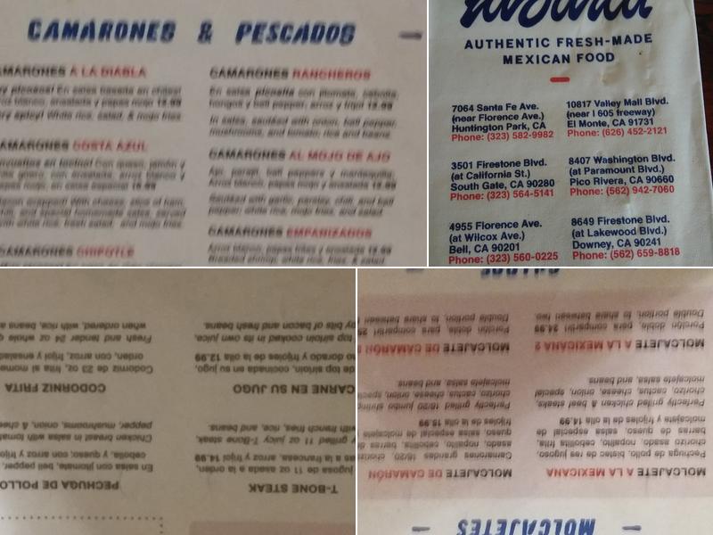 La Barca Restaurantes Menu