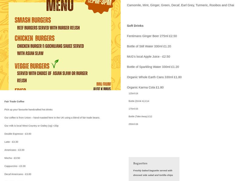 Yarde Orchard Cafe & Accommodation Menu