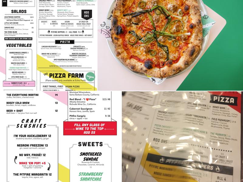 Pitfire Pizza Menu